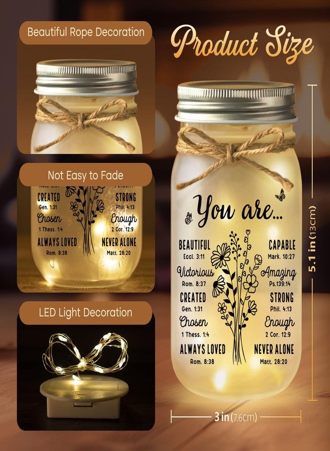 BeneCharm Christmas Christian Gifts for Women, Christian Mason Jar Night Light, Christmas Birthday Gifts for Women, Inspirational Religious Presents for Sister, Friend, Mom, Daughter - Image 5